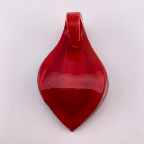 Art Glass Pendant Red Blue - Picture 4 of 5